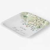 Assiettes En Carton Baptême d'Hydrangée blanche (Angulaire)