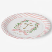Assiettes En Carton Baptême floral (Angle)