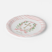 Assiettes En Carton Baptême floral (Angle)