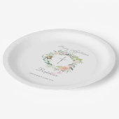 Assiettes En Carton Baptême Floral Croix Argentée (Angle)