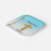 Assiettes En Carton Baptême Party & Gold Cross, Parties scintillant, B (Angulaire)