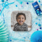 Assiettes En Carton Baptême photo ronde (Fête)