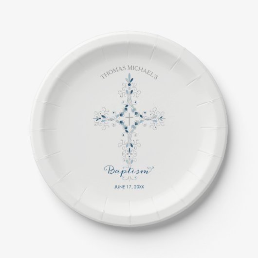 Assiettes En Carton Baptême, plaques à papier de baptême - plat fait (Devant)