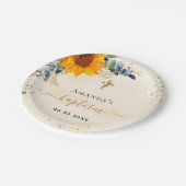 Assiettes En Carton Baptême tournesol eucalyptus parties scintillant m (Angle)
