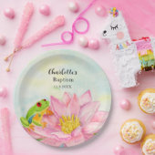 Assiettes En Carton Baptism Pink Waterlily & Tree Frog (Fête)