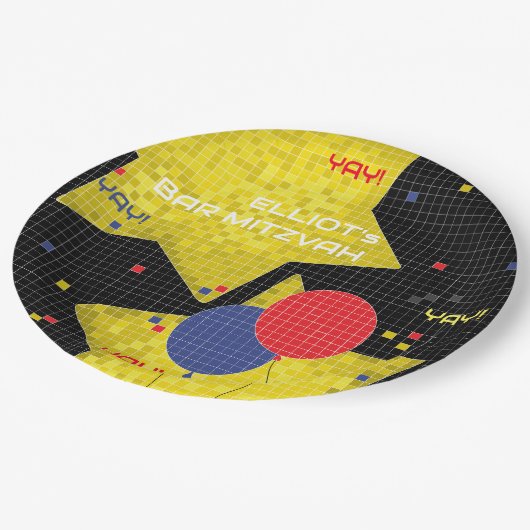 Assiettes En Carton Bar ou Bat mitzvah JEU SUR 2 (Angle)