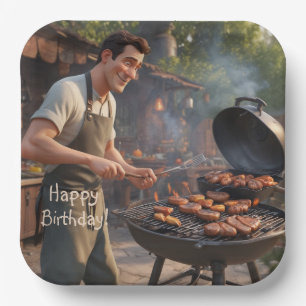 Assiettes En Carton Barbecue Homme Anniversaire