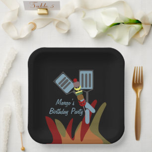Assiettes En Carton Barbecues de kabobs d'été Parc Anniversaire