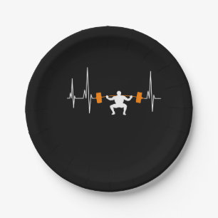 Assiettes En Carton Barbell Weighting Heartbeat Cool de construction d