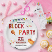 Assiettes En Carton Barbeque Snack Pique-Nique Amusants Quartier Bloc  (Fête)