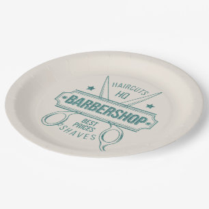 Assiettes En Carton Barbershop blue jeans texture