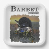 Assiettes En Carton Barbet, Chien d'eau français (Recto)