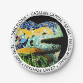 Assiettes En Carton Barcelone, Gaudi - Lizard, Espagne (dîner de fête) (Devant)