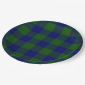 Assiettes En Carton Barclay tartan bleu vert plaid (Angle)
