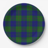 Assiettes En Carton Barclay tartan bleu vert plaid (Devant)
