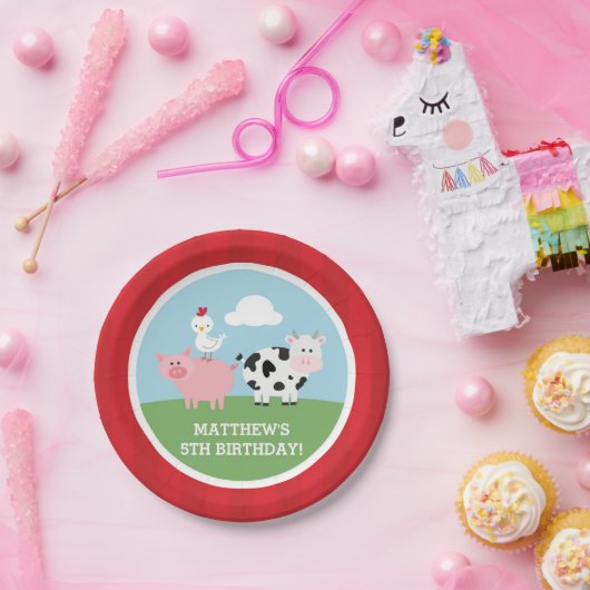 Assiettes En Carton Barnyard Birthday Bash/Party (Fête)