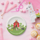 Assiettes En Carton Barnyard Farm Animaux Baby shower Plaque 7" (Fête)