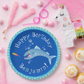 Assiettes En Carton Barracuda affamé dessin de pêche personnalisée (Fête)