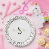 Assiettes En Carton Barre BM Bat mitzvah Plaque papier Elegant Or Noir (Fête)