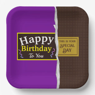 Assiettes En Carton Barre de chocolat personnalisée Anniversaire