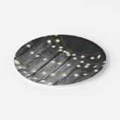 Assiettes En Carton Barre Rustique Noir Bois Or Lumières (Angle)