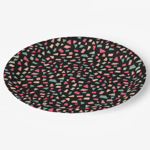 Assiettes En Carton Barres - Couleurs 01 - sur Noir