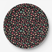 Assiettes En Carton Barres - Couleurs 01 - sur Noir (Devant)