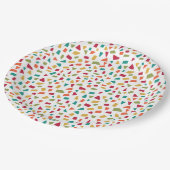 Assiettes En Carton Barres - Couleurs 02 (Angle)