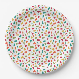Assiettes En Carton Barres - Couleurs 02