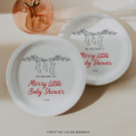 Assiettes En Carton Bas tirés à la main Joyeux petit Baby shower<br><div class="desc">N'importe qui qui planifie un Baby shower de Noël aimera nos objets modèles avec un charmant thème d'illustration de Noël dessiné à la main. Ce Baby shower de Noël a été conçu pour associer sans effort l'élégance festive à la fonctionnalité. Le design illustré dessiné à la main apporte une touche...</div>