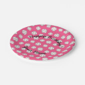 Assiettes En Carton Base-ball de rose de joyeux anniversaire (Angle)
