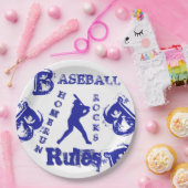 Assiettes En Carton Baseball (Fête)
