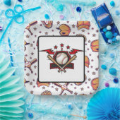 Assiettes En Carton Baseball  (Fête)