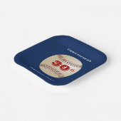 Assiettes En Carton Baseball 30th Birthday Party Simple Carré bleu (Angulaire)