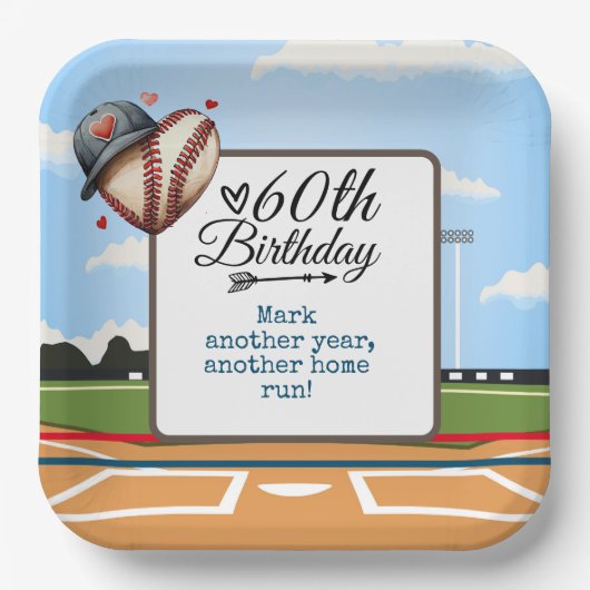 Assiettes En Carton Baseball 60h Anniversaire (Recto)
