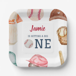 Assiettes En Carton Baseball Big One Boy 1er Anniversaire