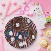 Assiettes En Carton Baseball Dans Les Plaques Papier Américaines (Fête)