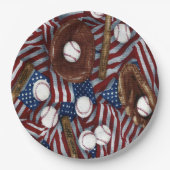 Assiettes En Carton Baseball Dans Les Plaques Papier Américaines (Devant)