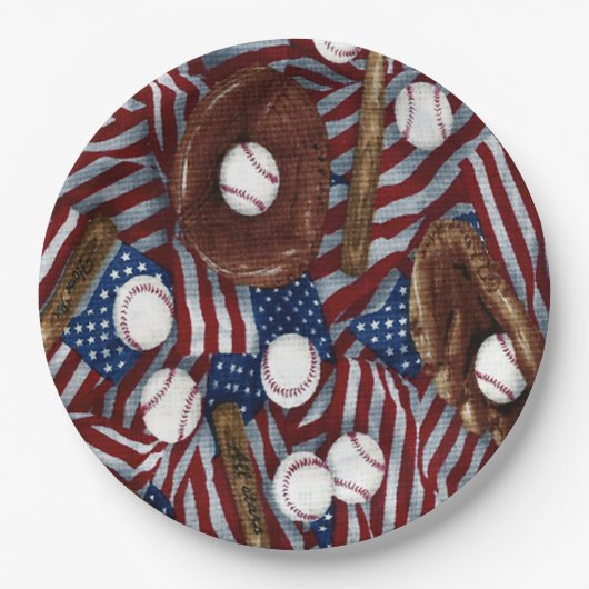 Assiettes En Carton Baseball Dans Les Plaques Papier Américaines (Devant)