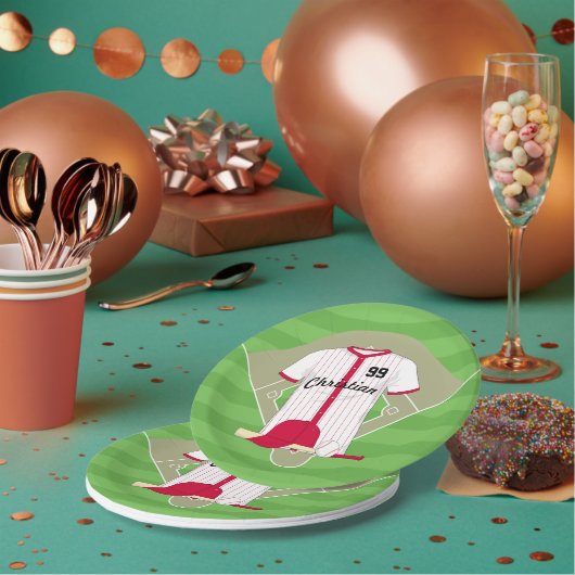 Assiettes En Carton Baseball de Cute (Multi)