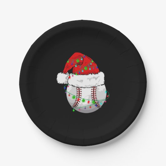 Assiettes En Carton Baseball de Noël (Devant)