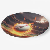 Assiettes En Carton Baseball Flamand Au Stade (Angle)