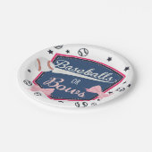 Assiettes En Carton Baseball ou bows Genre Reveal (Angle)