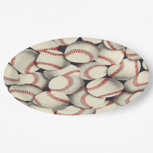 Assiettes En Carton Baseballs En Masse (Angle)