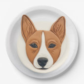Assiettes En Carton Basenji Chien 3D Inspiré (Devant)