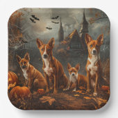 Assiettes En Carton Basenji Halloween Chien De Nuit Délice (Recto)