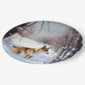 Assiettes En Carton Basenji Laisser neiger Noël (Angle)