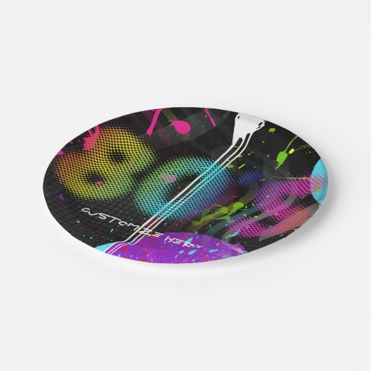 Assiettes En Carton Bash Retro Rainbow Splash fête d'anniversaire des  (Angle)