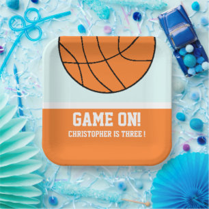 Assiettes En Carton Basket-ball 3e anniversaire