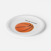 Assiettes En Carton Basket-ball Votre nom (Angle)